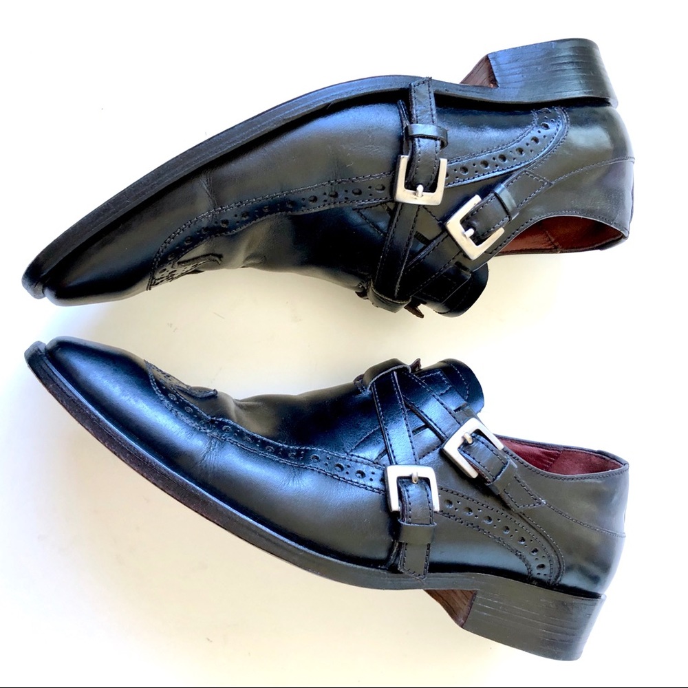 Vintage Argentinian Double Buckle Leather Shoes